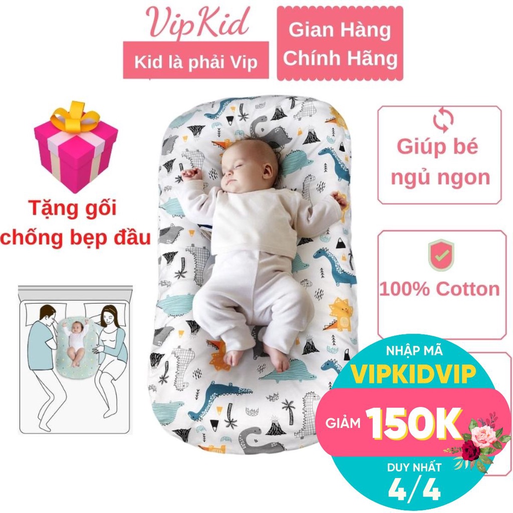 Đệm ngủ cho bé Carekids, nệm cho bé ngủ ngon, hàng 2 lớp (tặng kèm gối)- VipKid