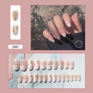Set 24 móng tay giả đính đá, hoạ tiết 3D độc đáo, trang trí nghệ thuật ( Tặng kèm keo và dũa )
