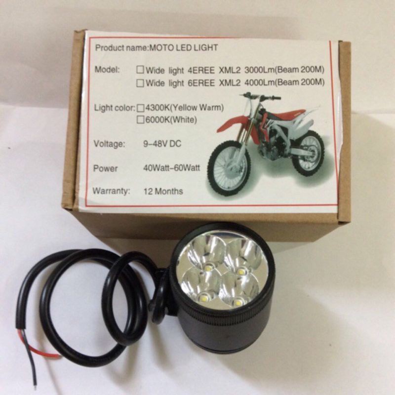 Đèn Led Trợ Sáng Kiểu Tròn L4-4B-XML Phù Hợp Với Mọi Dòng Xe