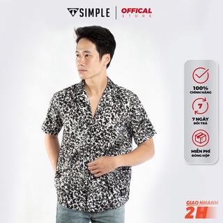 Áo Sơ Mi Nam ngắn tay TSIMPLE họa tiết Da Báo vải lụa mềm mịn thoáng mát chống nhăn thời trang chuẩn form ASMH01