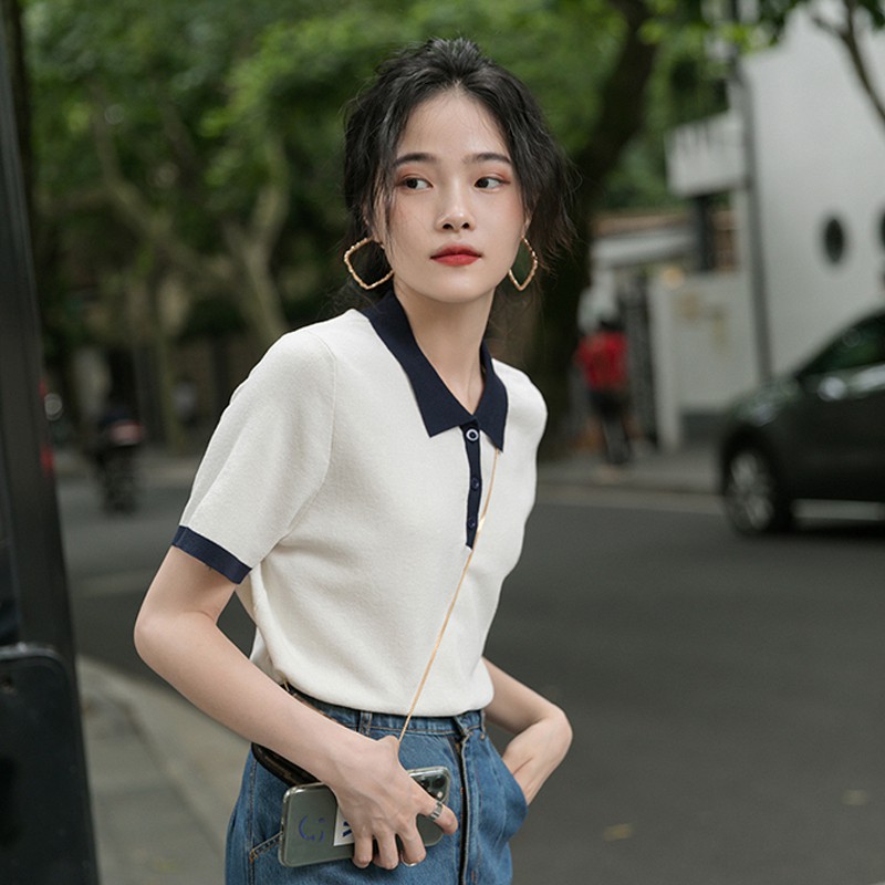 Áo Thun Polo Tay Ngắn Đơn Giản Thời Trang Dành Cho Nữ HZFWC4632