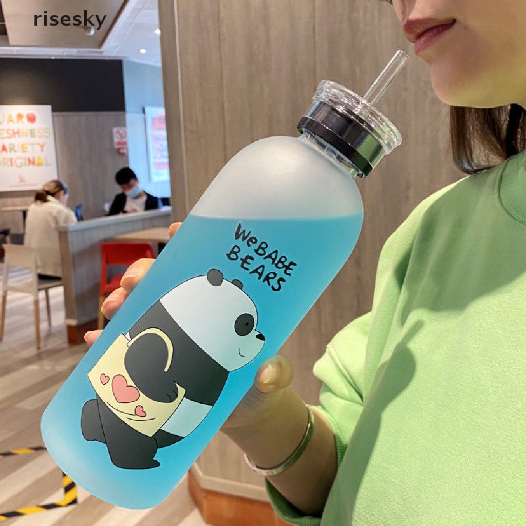 Bình Nước Nhựa Trong Suốt Hình Gấu Trúc Dễ Thương 1000ml ♨Trên đó
