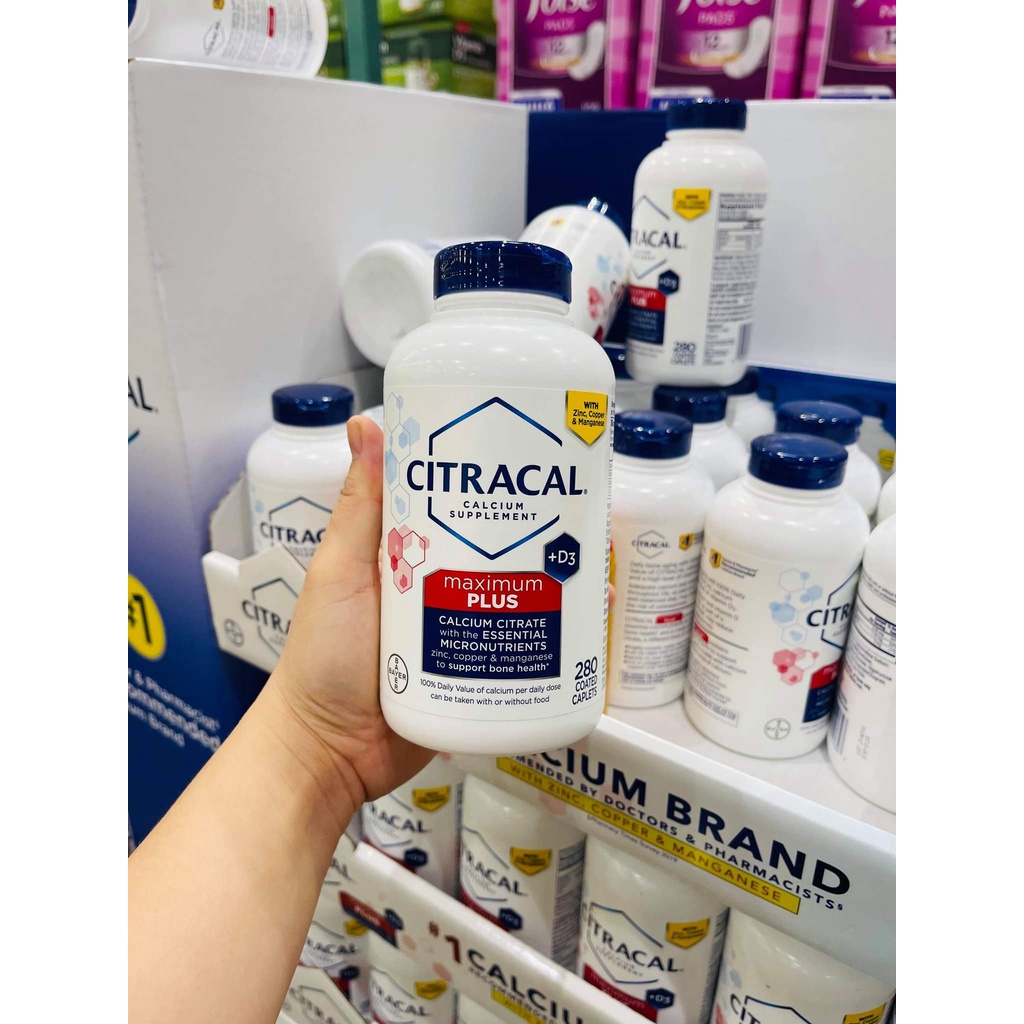 THUỐC BỔ SUNG CANXI CITRACAL MAXIMUM CALCIUM CITRATE +D3 HỘP 280 VIÊN