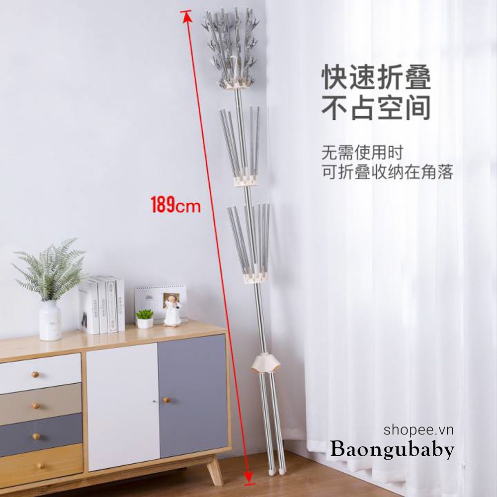 Giá Sào Phơi Đồ Quần Áo Cho Bé Gấp Gọn Bằng Inox Đa Năng