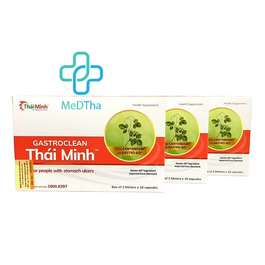 GASTROCLEAN THÁI MINH - Hỗ trợ giảm đau dạ dày, loét dạ dày, giảm ợ hơi, ợ chua từ Thảo dược (Hộp 20 viên) [Chính hãng]