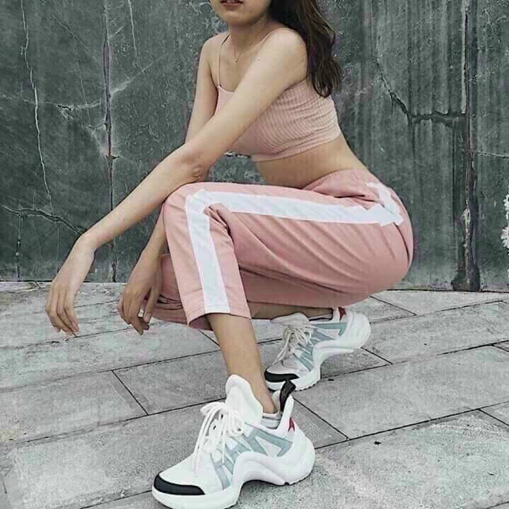 Quần kaki phối soc unisex trẻ trung
