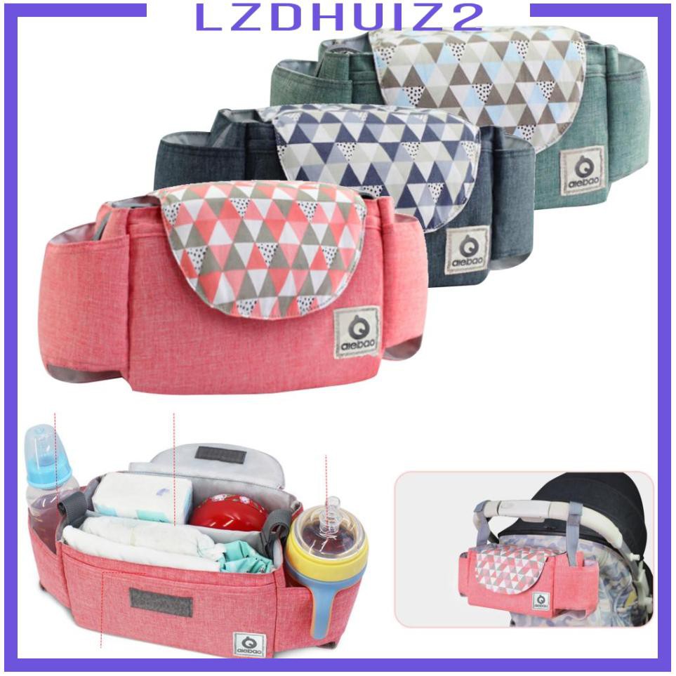 [Lzdhuiz] Les Fleurs Túi Đựng Đồ Gắn Xe Đẩy Em Bé Có Dây Đeo Màu Xám
