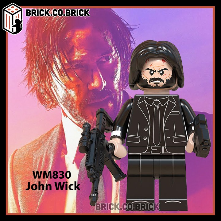 WM 830 - Đồ Chơi Lắp Ráp Mô Hình Sáng Tạo - Minifigure John Wick - Sát thủ chuyên nghiệp phụ kiện cực chất