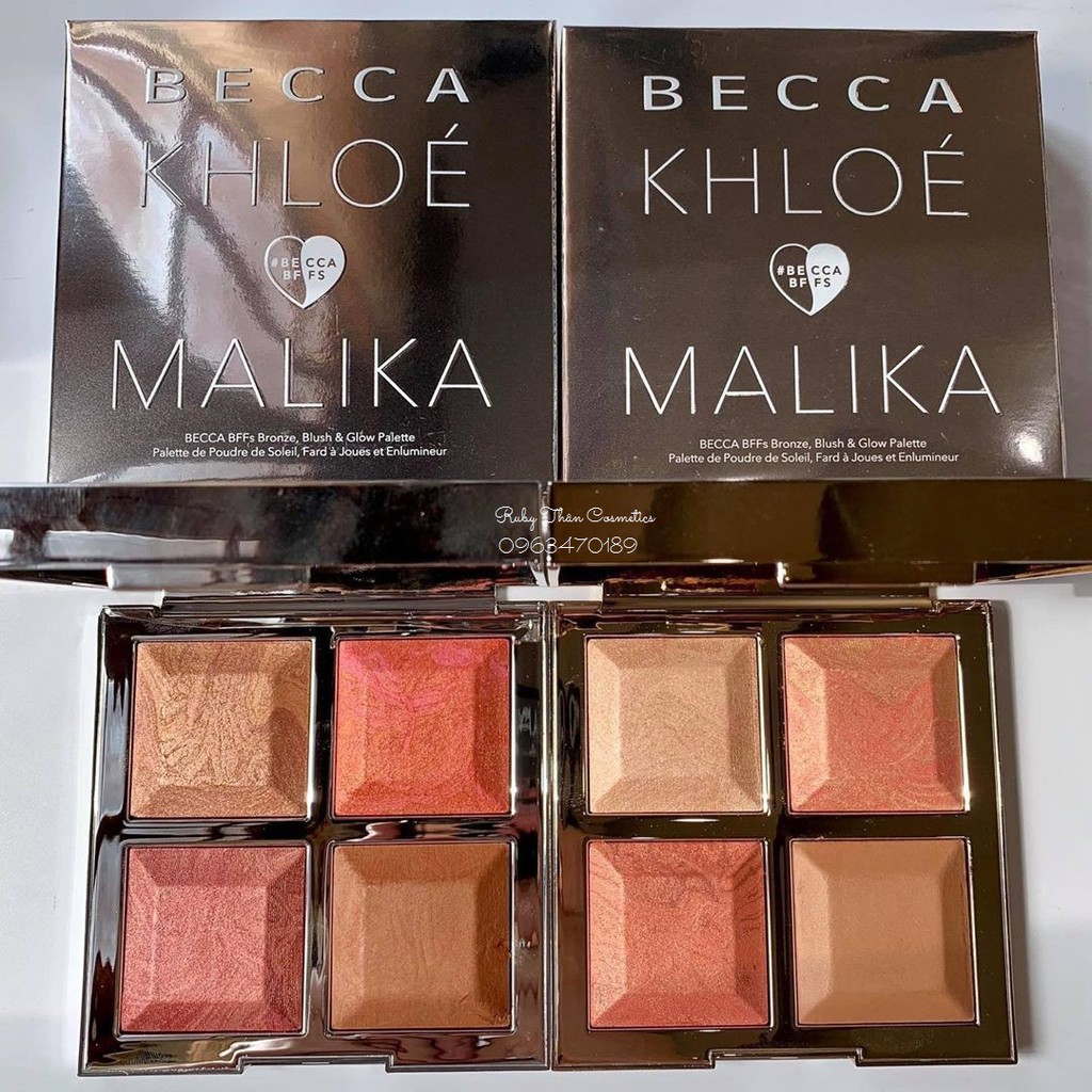 Phấn Má Becca Khloe Malika Bronze, Blush &amp; Glow Palette