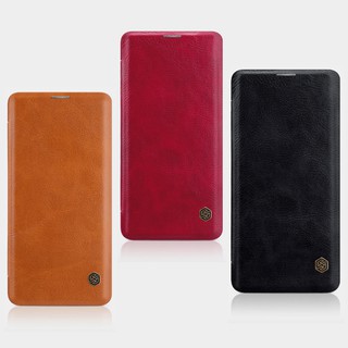 ỐP LƯNG DA, BAO DA NẮP GẬP SAMSUNG GALAXY S10, SAMSUNG S10 PLUS NILLKIN QIN MÀU NÂU, ĐEN, ĐỎ