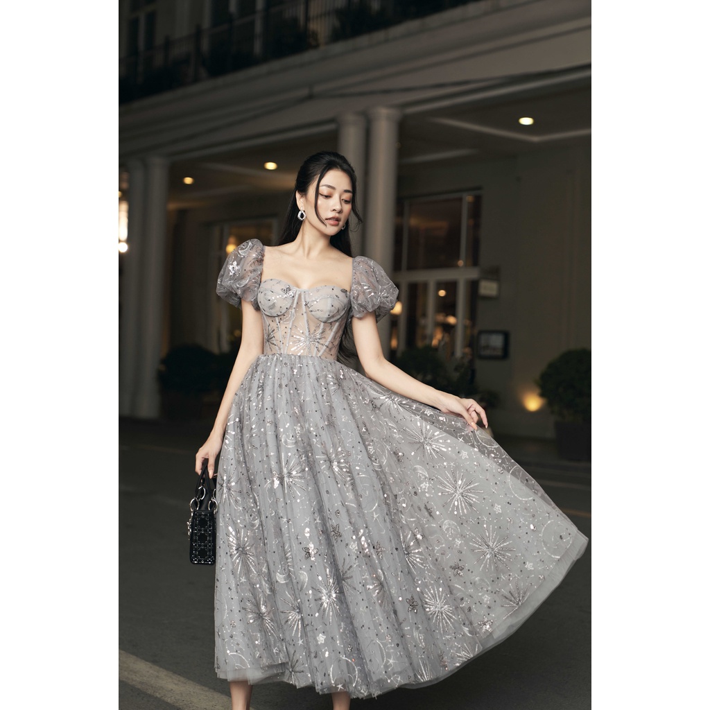 |ROSIE| Selina Dress đầm lưới thêu đính họa tiết công chúa bồng bềnh ROSIE