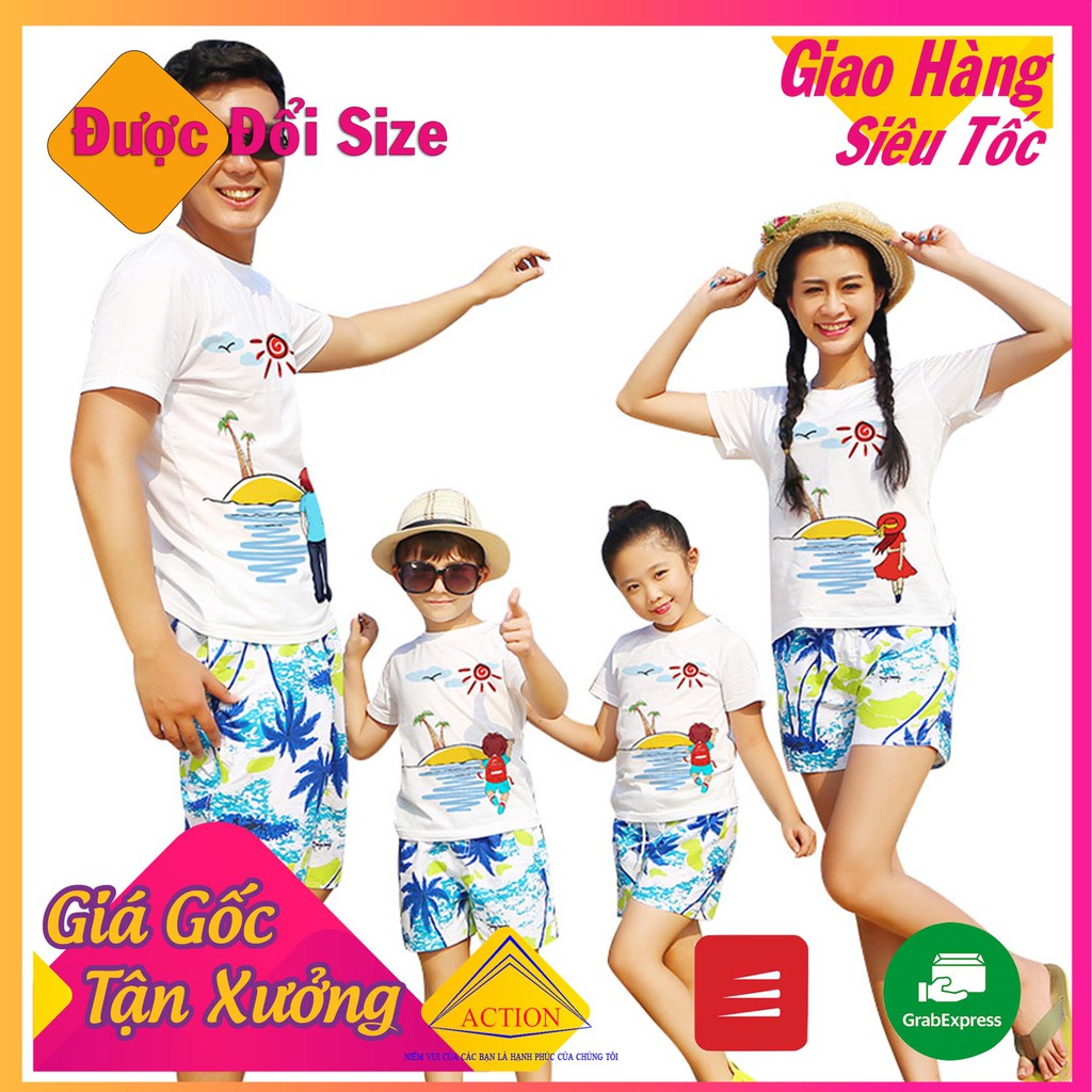 Bộ đồ đi biển gia đình Summer Cao cấp mã GD 05 Bin Action