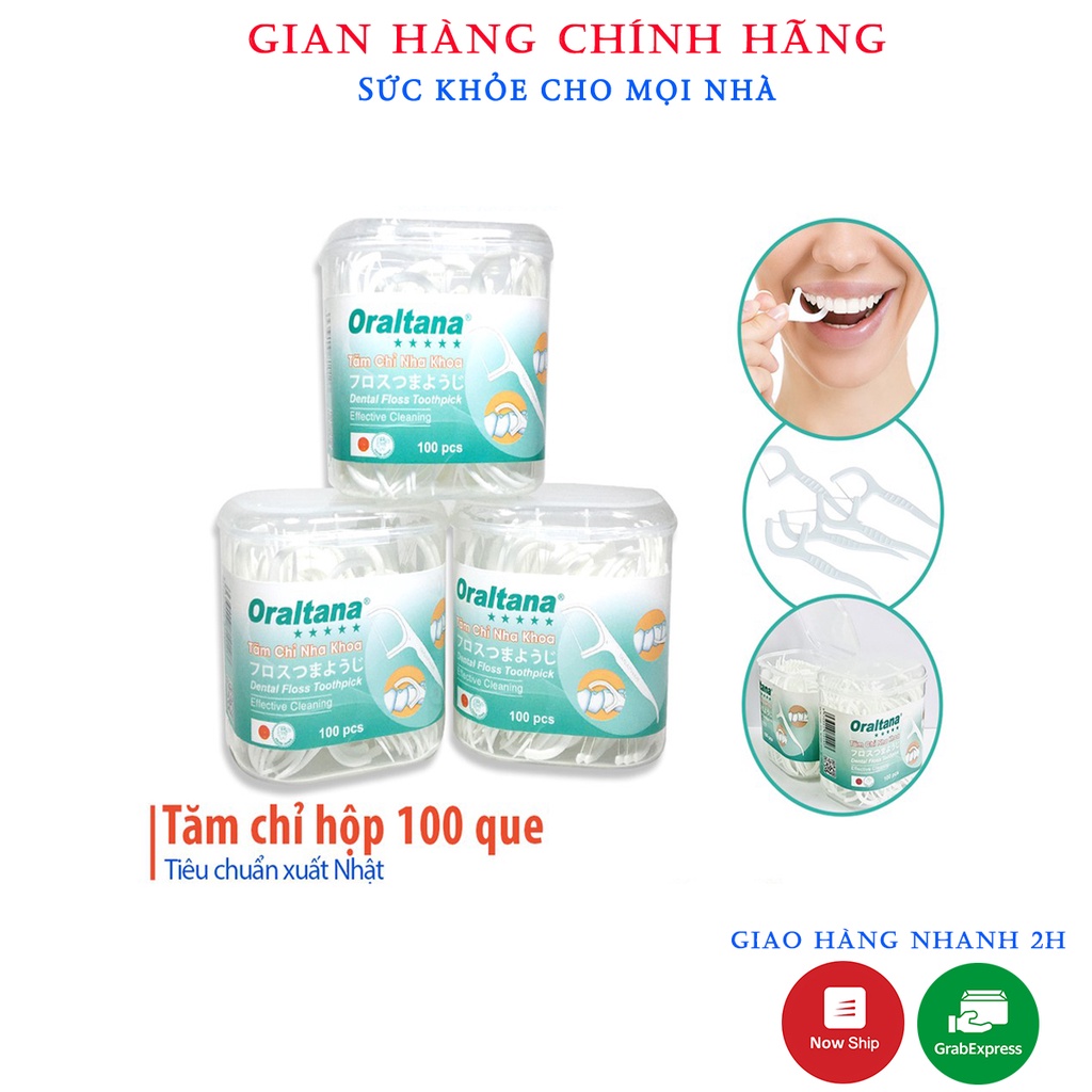 Tăm Chỉ Nha Khoa Oral Tana.Lọ 100 Que.Chăm Sóc,Bảo Vệ Răng