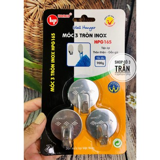Móc 3 tròn inox HPG165 – Móc dán tường trang trí bằng inox siêu tiện lợi - Móc chính hãng HOFACO