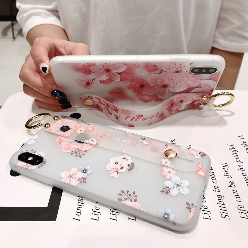 Ốp lưng TPU mềm in hoa kèm dây đeo dành cho Realme 6 C11 C3 C2 5 5i OPPO A31 A91 A5 A9 2020 K3 A1K F7 F9 F11 Pro A83 F1s F5 A7 A5s A3s A37 A57 A71 | BigBuy360 - bigbuy360.vn