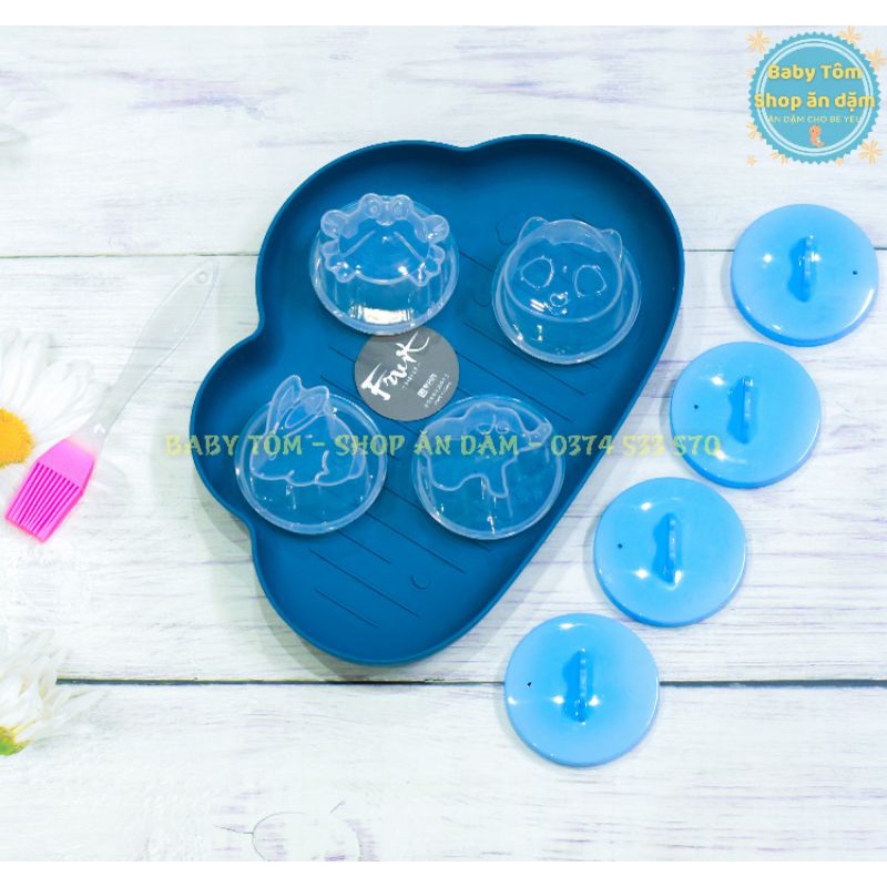 Khuôn hấp trứng, Khuôn hấp bánh hình thú cho bé ăn dặm NPP Baby Tôm