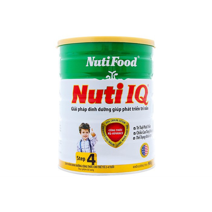 Sữa Nuti IQ Step 4, Nuti Food, 900g, Trẻ 2-4Tuổi Mẫu mới