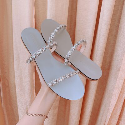 SHU STORE - DÉP NỮ THỜI TRANG 2 QUAI ĐÍNH ĐÁ NGÔI SAO ĐẾ BỆT