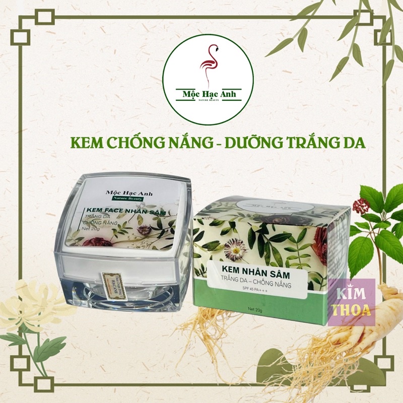 Kem Chống Nắng, Dưỡng Trắng Da Mộc Hạc Anh 20g