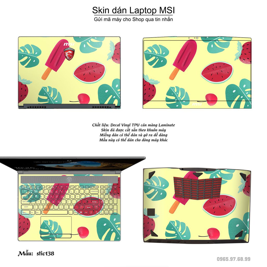 Skin dán Laptop MSI in hình Hoa văn sticker nhiều mẫu 23 (inbox mã máy cho Shop)