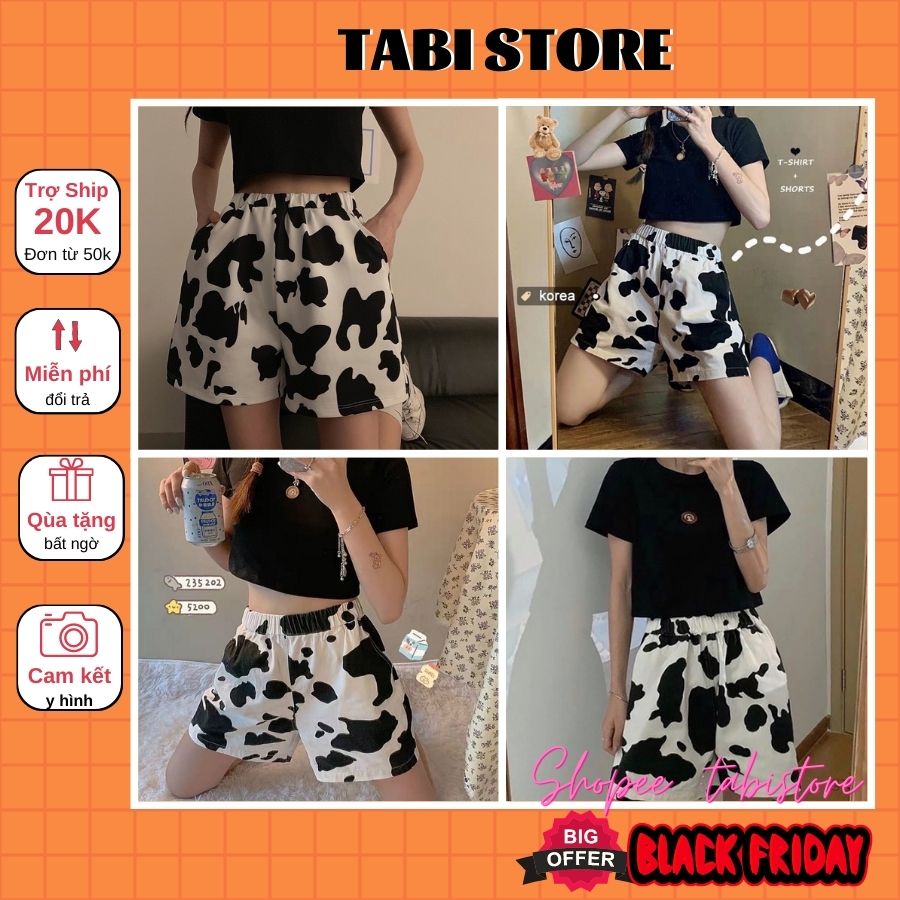 Quần đùi unisex dưới 55kg tabistore - Bò sữa
