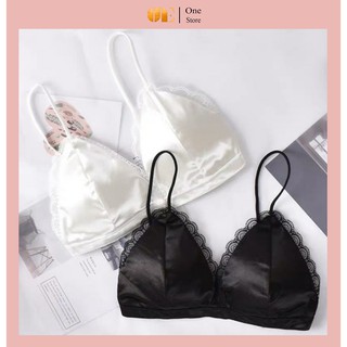 Áo bra PHI LỤA dây chun co dãn ,đệm mỏng viền ren sexy AL016 One Store