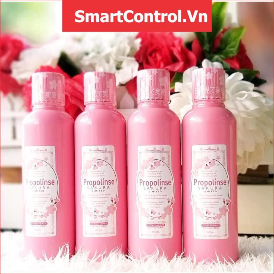 Nước xúc miệng Propolinse Sakura 600ml từ Nhật mùi Hoa Anh Đào🍀CHÍNH HÃNG 🍀giúp làm sạch cả mang bám của thuốc lá