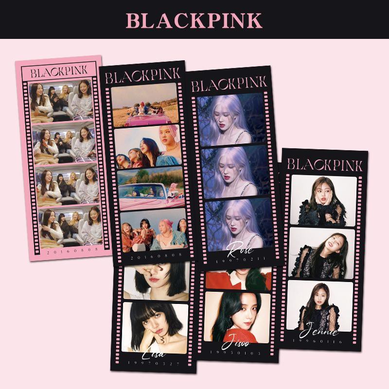 Thẻ đánh dấu trang sách một mặt hình nhóm BLACKPINK Jennie Lisa Jisoo Rosé