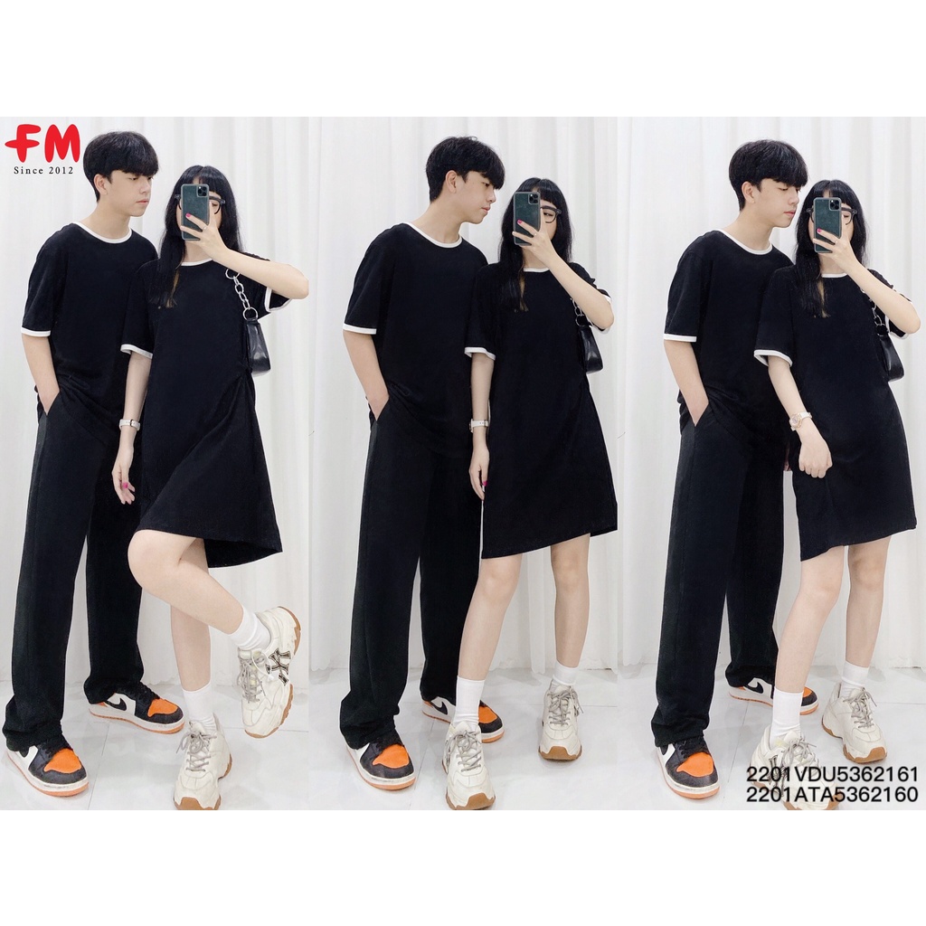Set áo kèm đầm nhún eo nam nữ FM Style unisex chất cotton co giãn đẹpI Fm Style Online
