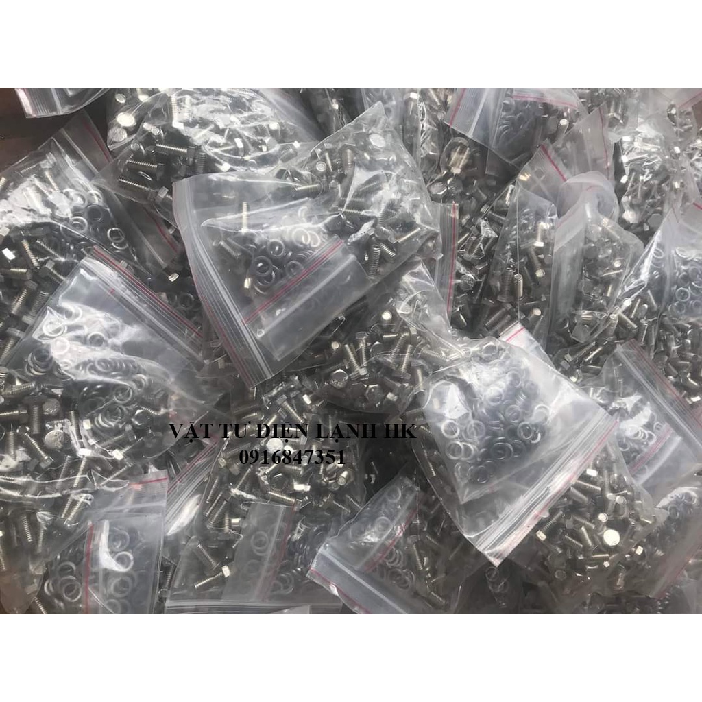 COMBO Bulong INOX - Ốc lồng máy giặt TOSHIBA SANYO AQUA Kèm long đen vênh - Bu lông bắt MG TÔ