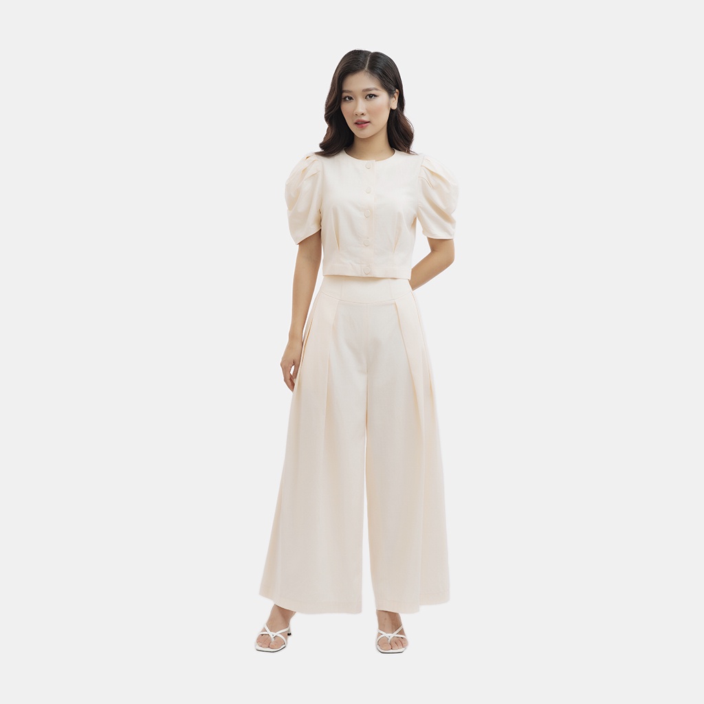 Quần ống rộng thiết kế S.pearl chất thô đũi mát mẻ 22PF6816106