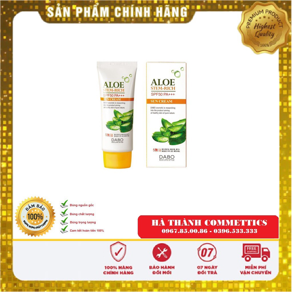 Kem Chống Nắng DABO Lô Hội Aloe Stem Rich Hàn Quốc 70ml ⭐ Hàng Chính Hãng ⭐