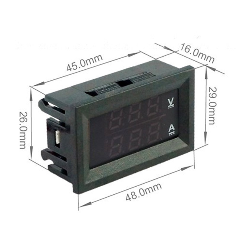 DC 0-100V 10A 50A 100A LED Hiển thị kép Đồng hồ đo điện áp và dòng điện kỹ thuật số Đồng hồ đo điện áp DC Ampe kế