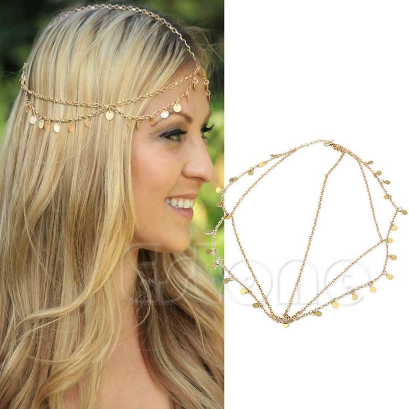 Dây Xích Kim Loại Đeo Đầu Phong Cách Bohemian Thời Trang Cho Nữ