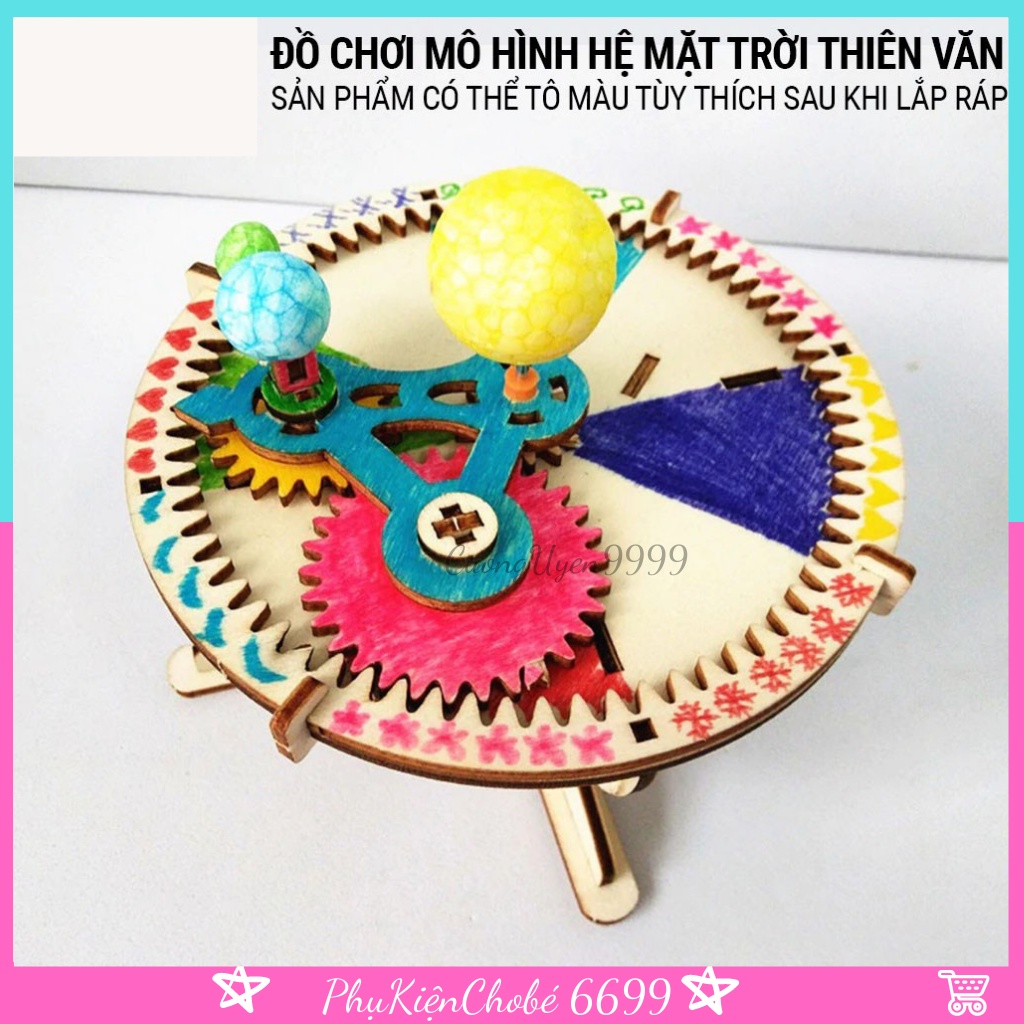 Đồ chơi sáng tạo STEM mô hình lắp ráp Hệ Mặt Trời Thiên Văn cho bé