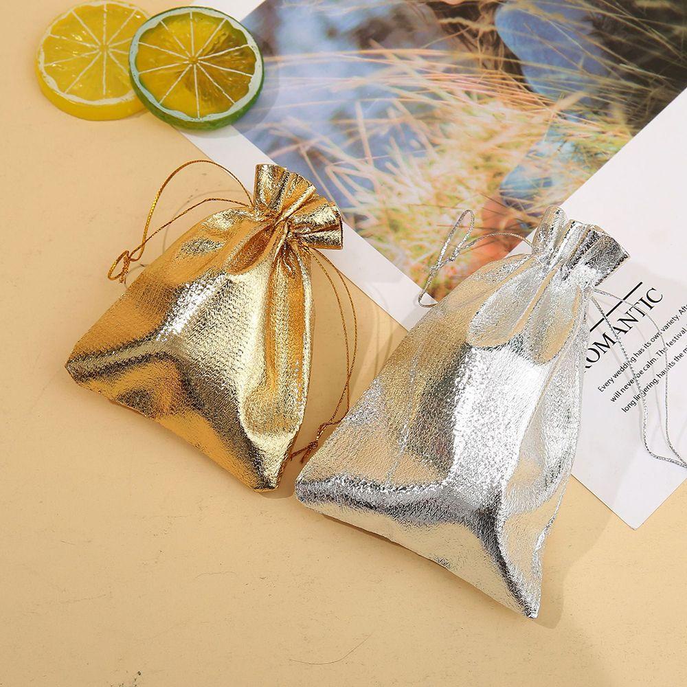 CHOOKEY Bộ 50 Túi Dây Rút Đựng Trang Sức / Tiệc Cưới / Giáng Sinh Màu Vàng / Bạc