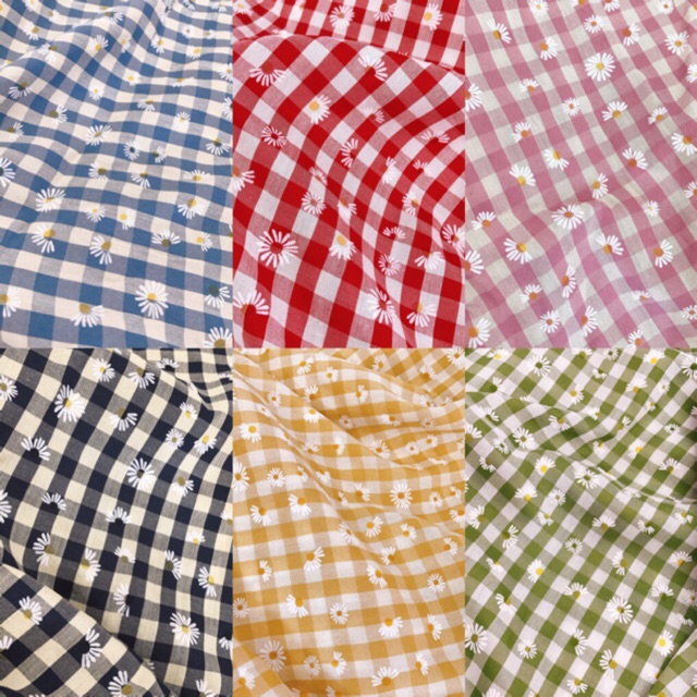 Vải caro cúc đũi mịn không nhăn