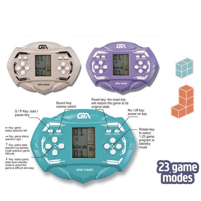Máy Chơi Game Xếp Gạch Cầm Tay, Máy Điện Tử Chơi Games MiNi Nhiều Trò Chơi Giải Trí Cầm Tay…
