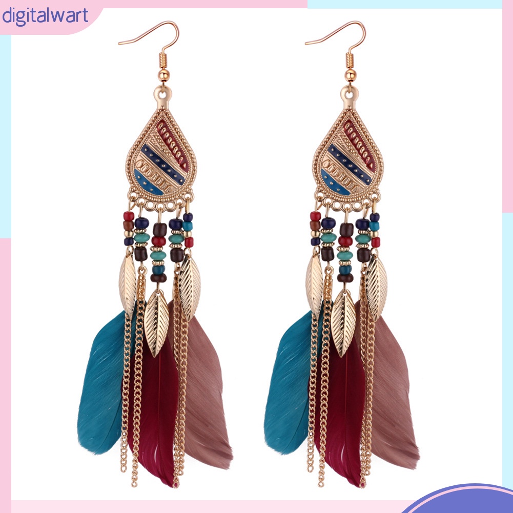 Khuyên Tai Lông Vũ Phong Cách Cổ Điển Thanh Lịch Dành Cho Nữ