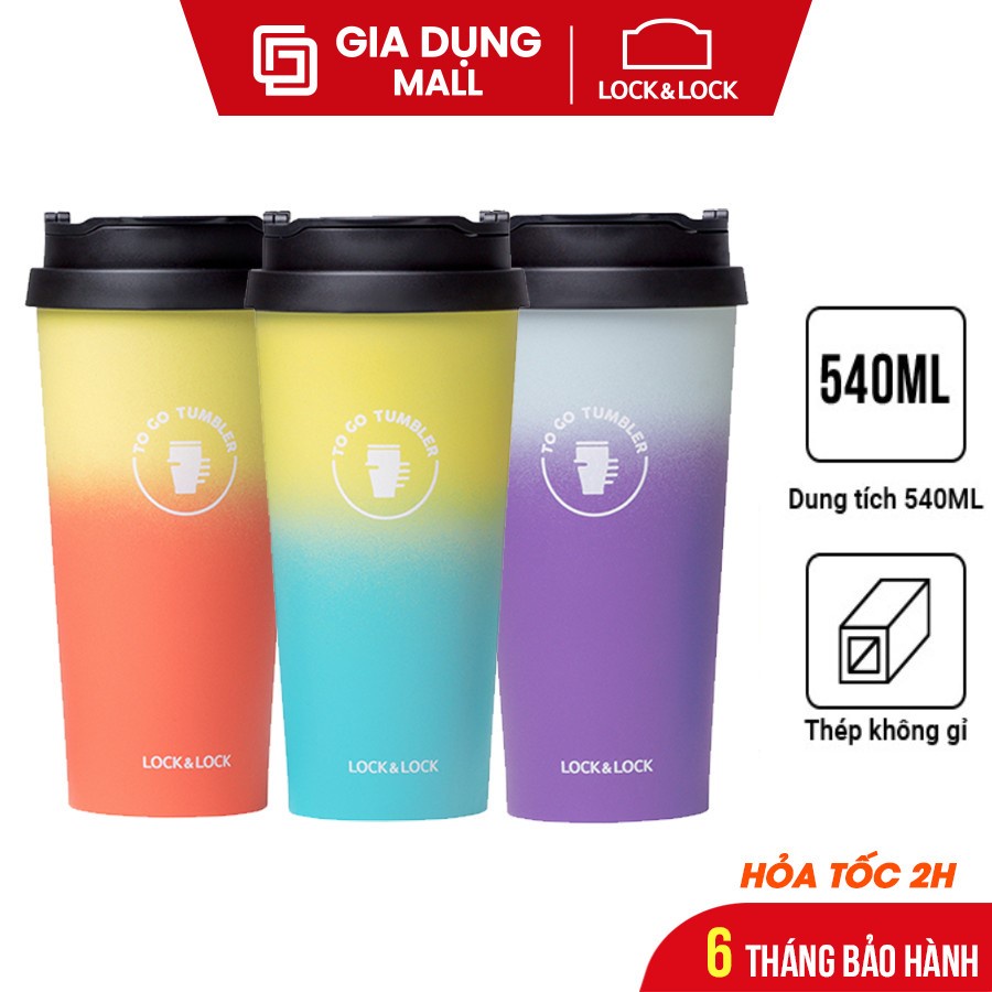 Ly Giữ Nhiệt Bằng Thép Không Gỉ Lock&Lock Clip Tumbler 540ml LHC4151 kèm ống hút - giadungmall