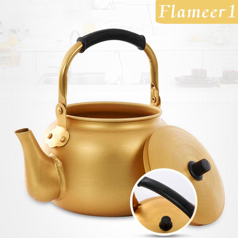 Ấm Đun Nước Bằng Nhôm Màu Vàng Đồng 1 [Flameameer1] Dùng Khi Đi Cắm Trại
