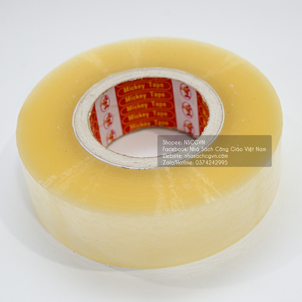Cuộn băng dính, băng keo đóng hàng 800g màu vàng trong NS99