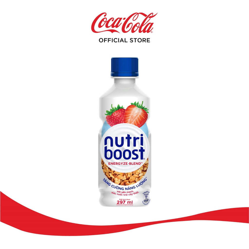 Lốc 24 Chai Sữa Nutriboost Thế Hệ Mới Hương Dâu chai 297ml