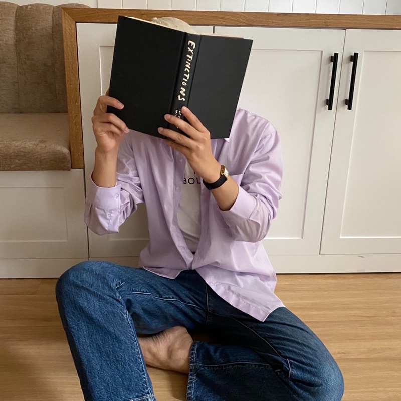 ÁO SƠ MI NAM - HEE BY OHI - Màu Tím Nhạt Pastel Cotton 100%