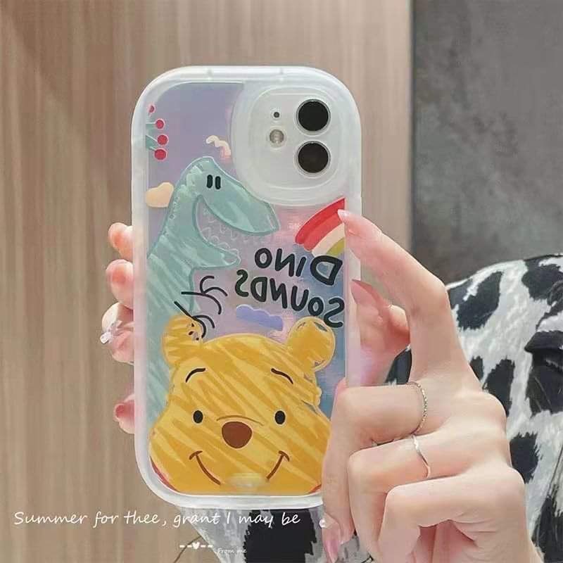 Ốp Điện Thoại Màu Laser In Hình Gấu Dễ Thương Cho IPhone 12 13 11 Pro Max X Xs Max Xr 4756