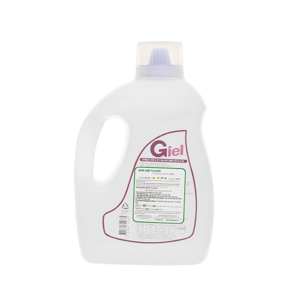 [ Hàn Quốc ] Nước giặt hữu cơ sinh học Giel hương Lavender chai 3 lít