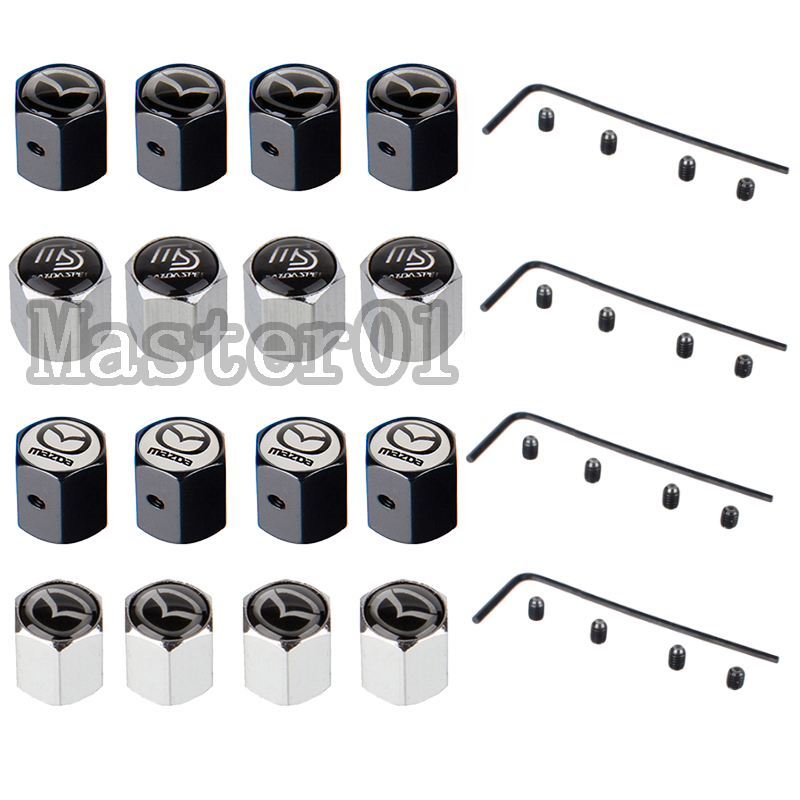 Bộ 4 Nắp Đậy Van Bánh Xe Chống Trộm Cho Mazda Ms Atenza Axela Rx7 Mx3 Mx5