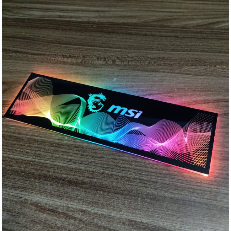 Tấm Che Hộp Nguồn PC Led 5v ARGB Họa Tiết Hình Sóng Vô Cực Logo MSI Đồng Bộ Màu Hub Coolmoon