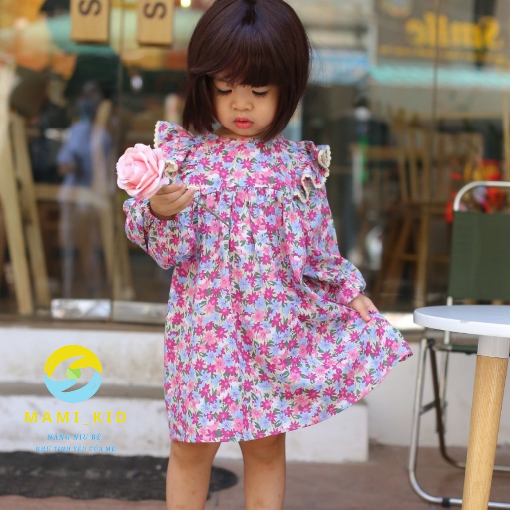 Váy Cho Bé Gái, Váy Xinh Cho Bé Thu Đông Chất Liệu Thô Hàn 100 sợi cotton siêu đẹp, tôn dáng Shop Mamikid