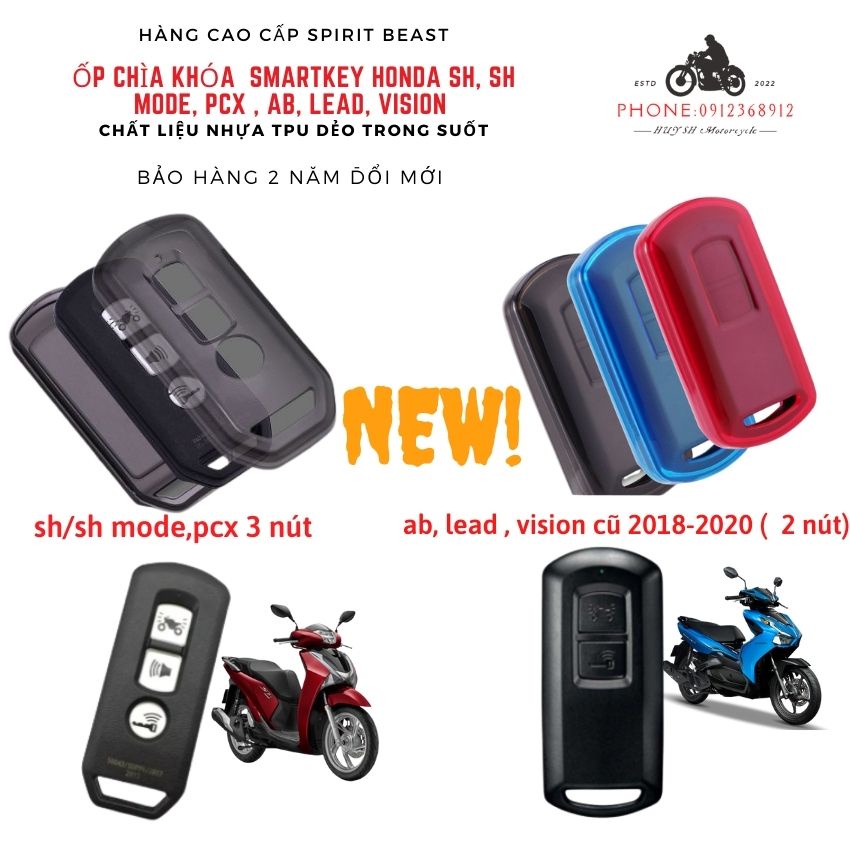 Bọc Chìa Khoá Smartkey Cho Xe Sh , Sh Mode, Lead, Vision, Airbale chất liệu nhựa dẻo trong suốt